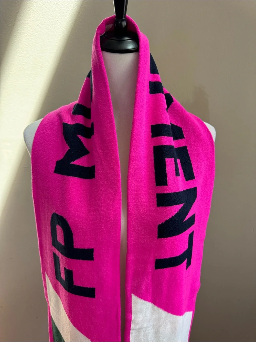 Free People Movement Big League Reversible Hot Pink‎ Winter Colorful Scarf - NEW